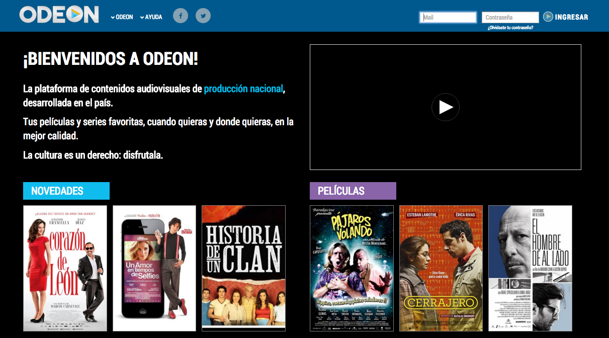Odeon: o "NetFlix argentino" só apresenta produções do país, dando visibilidade, espaço e sobre-vida aos filmes.